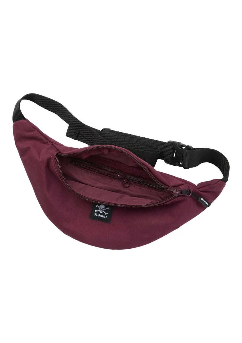 FC St. Pauli - Totenkopf organic dunkelrot, Bauchtasche